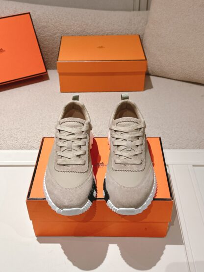 Hermes classic couple style gray brown comfortable casual sports dad shoes
