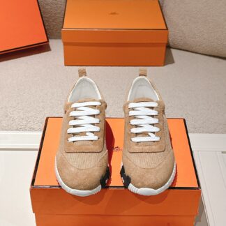 Hermes classic couple style apricot color comfortable casual sports dad shoes