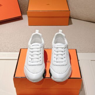 Hermes classic couple white comfortable casual sports shoes