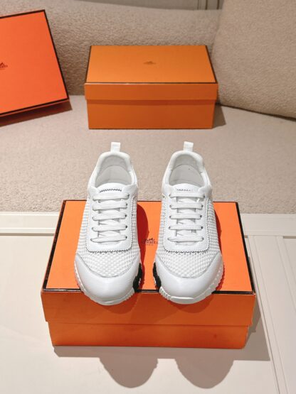 Hermes classic couple white comfortable casual sports shoes