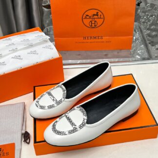 Hermès Spring Classic White Handcrafted Loafers