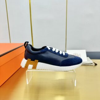 Hermès Spring and Summer Couples Blue and White Color Matching Sports Casual Shoes