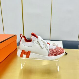 Hermes Spring and Summer Couples White and Red Colorblock Breathable and Durable Sports Casual Shoes