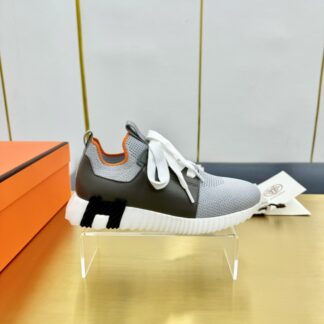 Hermes Spring and Summer Couple's Grey and Black Colorblock Breathable and Durable Sports Casual Shoes