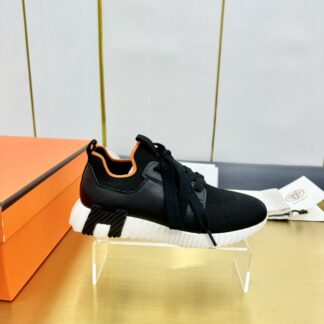 Hermes Spring and Summer Couples British Black, Orange and White Colorblock Breathable and Durable Sports Casual Shoes