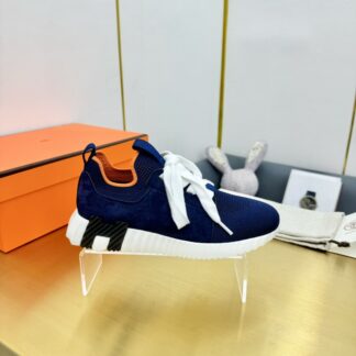 Hermes Spring and Summer Couples British Blue and White Color Matching Breathable and Durable Sports Casual Shoes