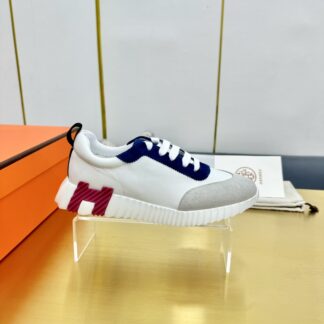 Hermes Spring and Summer Couples British Gray Blue and White Color Matching Sports Casual Shoes