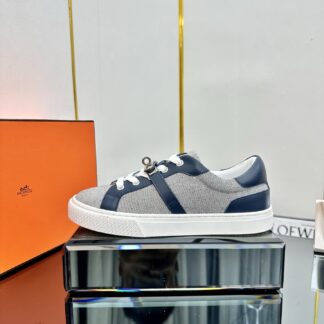 Hermes blue-grey couple's lace-up thick-soled fashionable casual shoes