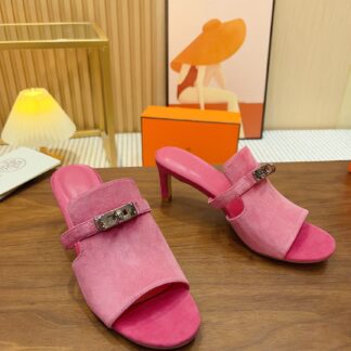 Hermès pink handmade stiletto sandals