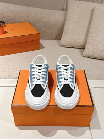 Hermes couple blue and black fashion casual skateboard shoes