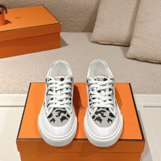 Hermes couple gray and black fashion retro casual skateboard shoes