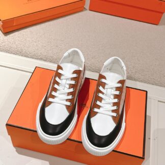 Hermes couple pink brown fashion retro casual skateboard shoes