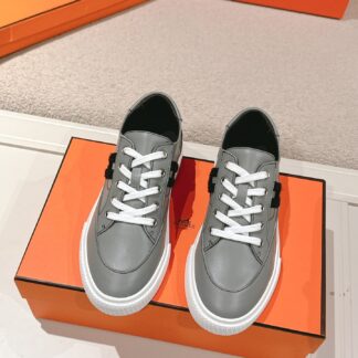 Hermes gray and black couple fashion casual skateboard shoes