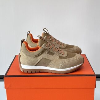 Hermès lightweight and versatile fashion apricot orange color matching sneakers
