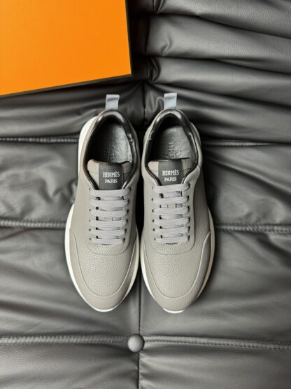Hermes light grey high-end elegant casual shoes