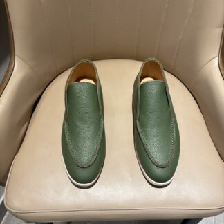 Hermès classic dark green high-end loafers