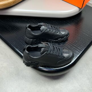 Hermès high-end black thick-soled casual shoes