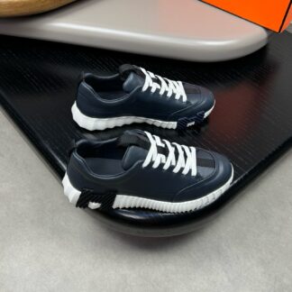 Hermes high-end noble dark blue thick-soled casual shoes