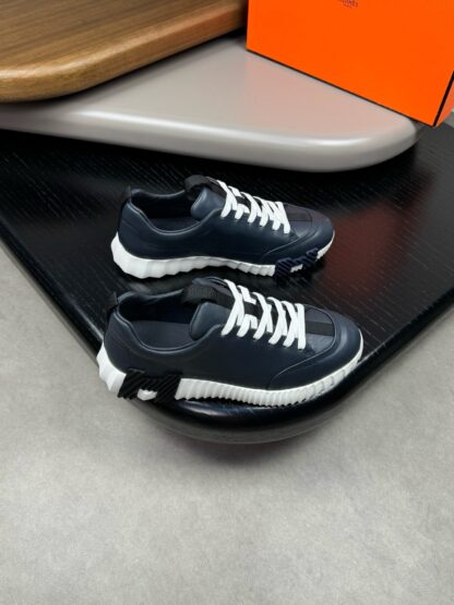 Hermes high-end noble dark blue thick-soled casual shoes