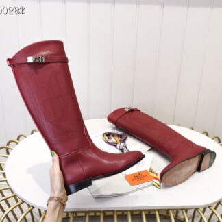 Hermès classic kelly buckle red mid-calf boots