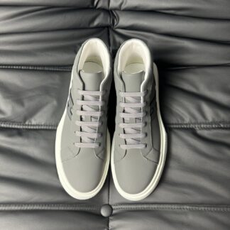 Hermes dark grey leather high-end luxury casual shoes