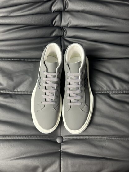 Hermes dark grey leather high-end luxury casual shoes