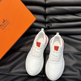 Hermes men's white and orange soft and comfortable casual sports shoes