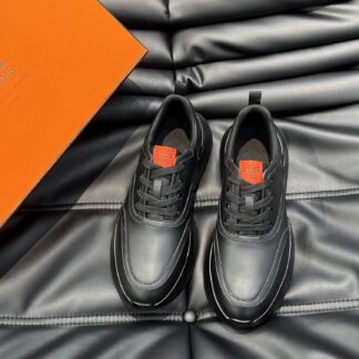 Hermes Men's Black Orange Soft Comfortable Casual Sports Shoes