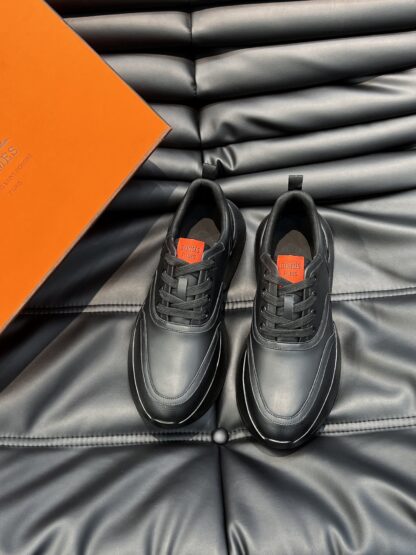 Hermes Men's Black Orange Soft Comfortable Casual Sports Shoes