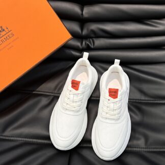 Hermes men's white soft and comfortable casual sports shoes