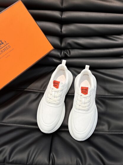 Hermes men's white soft and comfortable casual sports shoes