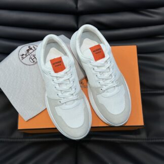 Hermes Men's Comfortable Soft White Gray Casual Sports Shoes