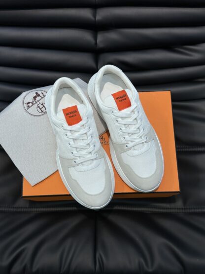 Hermes Men's Comfortable Soft White Gray Casual Sports Shoes