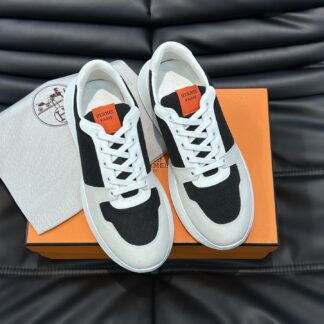 Hermes Men's Comfortable Soft Black and Gray Casual Sneakers