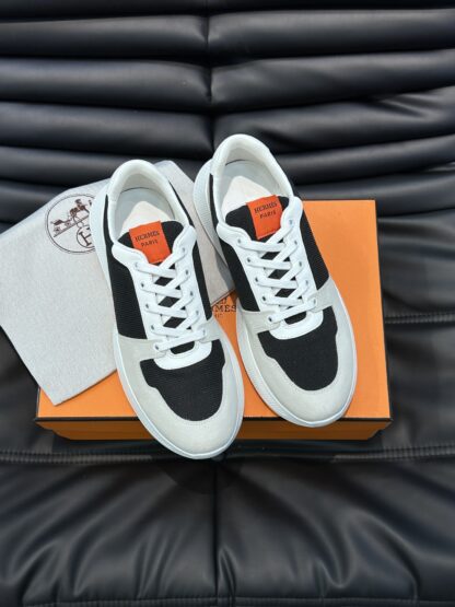 Hermes Men's Comfortable Soft Black and Gray Casual Sneakers