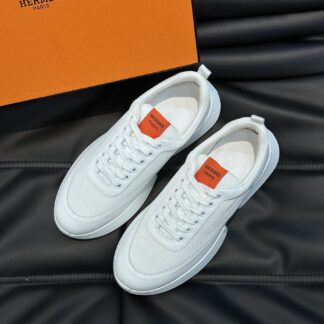 Hermes Men's Comfortable Soft White Casual Sneakers