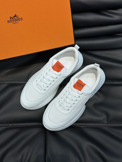 Hermes Men's Comfortable Soft White Casual Sneakers