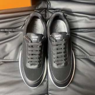 Hermes Men's Comfortable Soft Black Casual Sneakers