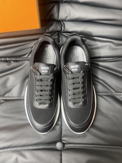Hermes Men's Comfortable Soft Black Casual Sneakers
