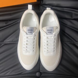 Hermès men's comfortable soft off-white casual sports shoes