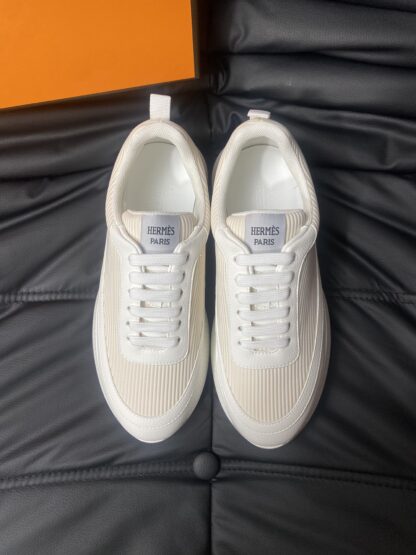 Hermès men's comfortable soft off-white casual sports shoes