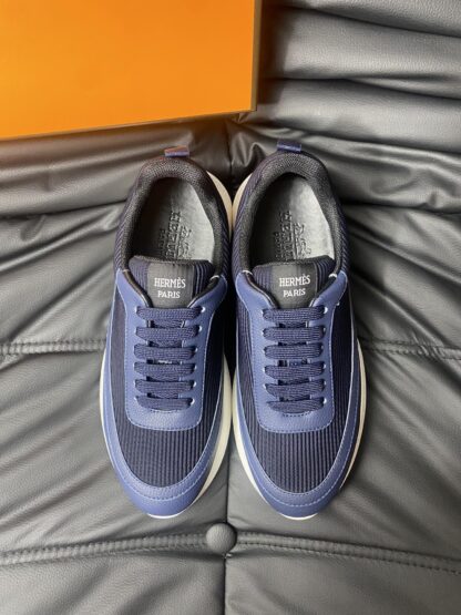 Hermes Men's Comfortable Soft Dark Blue Casual Sneakers