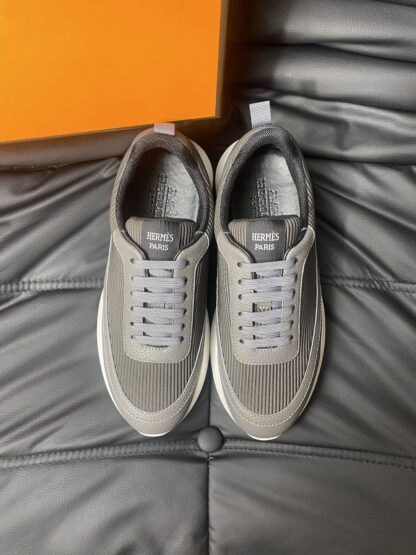 Hermes Men's Comfortable Soft Grey Casual Sneakers