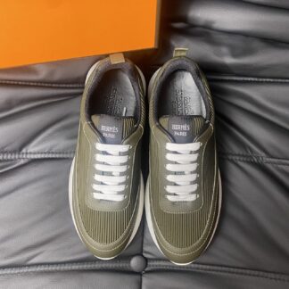 Hermes Men's Comfortable Soft Dark Green Casual Sneakers