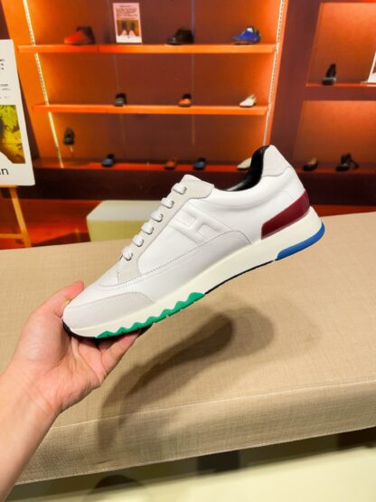 Hermes white grey French Paris catwalk simple casual shoes