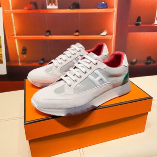 Hermes apricot grey French Paris catwalk simple casual shoes
