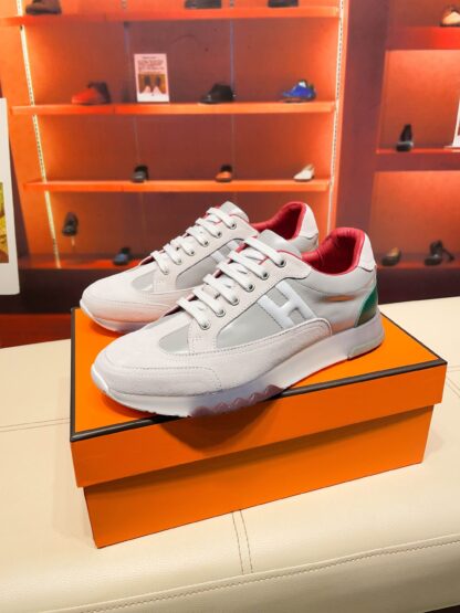 Hermes apricot grey French Paris catwalk simple casual shoes