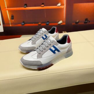 Hermes blue-grey French Paris catwalk simple casual shoes