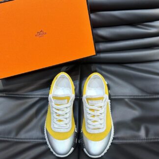 Hermès men's yellow-gray lightweight breathable casual sports shoes