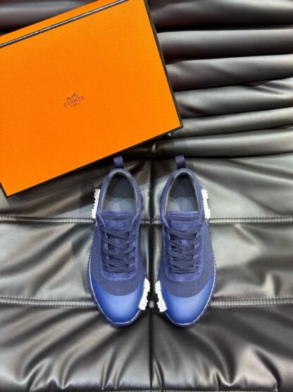 Hermès Men's Dark Blue Lightweight Breathable Casual Sports Shoes